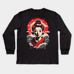 Japanese geisha Kids Long Sleeve T-Shirt